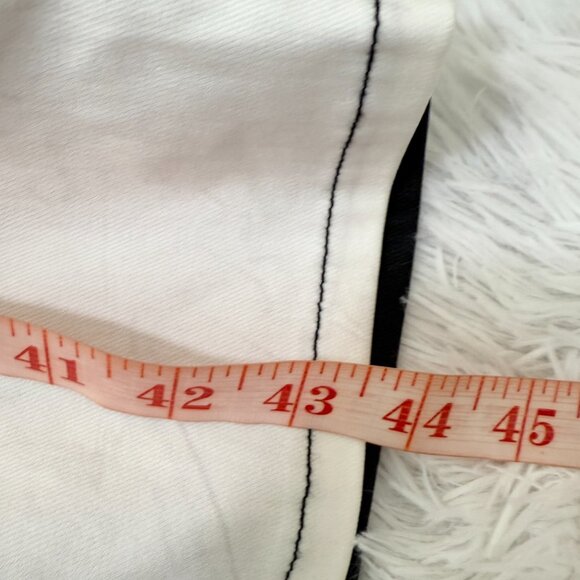 Women Faux Leather Star Wide Leg Pants in Black and White Size Extra Large - Picture 5 of 10